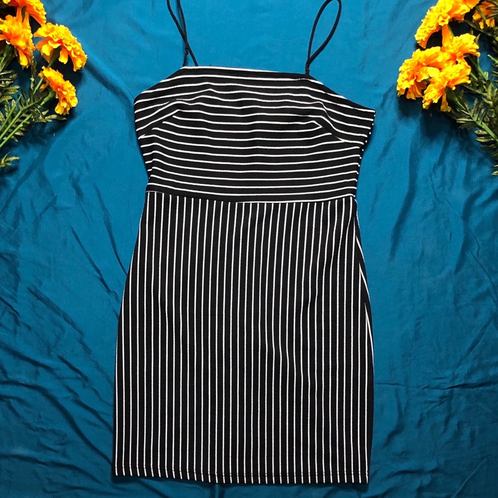 SHEIN woman mini dress black& white